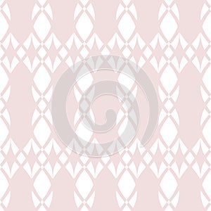 Vector geometric mesh seamless pattern. Subtle light pink and white texture