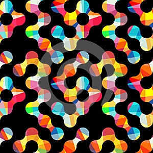 Vector geometric pattern of circles. Colored seamless backdrop