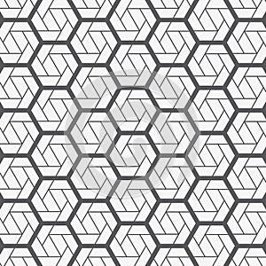 Vector geometric pattern. Modern stylish texture with monochrome trellis. Repeating geometric triangular line and hexagon line.