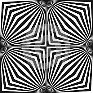 Vector geometric pattern with striped lines. Optical illusion effect, pop art style.