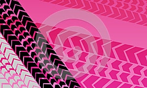 Vector geometric pink gradient tire tracks background