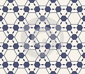 Vector geometric seamless pattern. Abstract blue and white linear grid texture