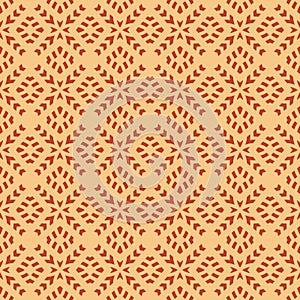 Vector geometric seamless pattern. Abstract ornament. Red and yellow color