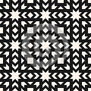 Vector geometric seamless pattern. Abstract ornamental texture. Black and white