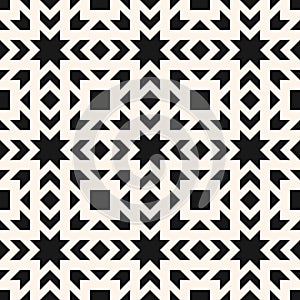 Vector geometric seamless pattern. Abstract ornamental texture. Black and white