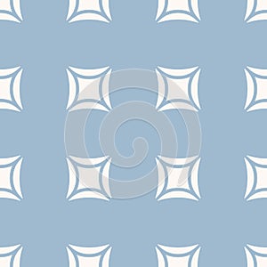 Vector geometric seamless pattern with big curved squares. Light blue color