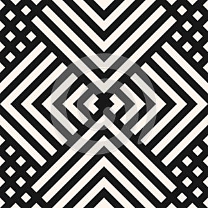 Vector geometric seamless pattern with diagonal, lines, squares, grid, chevron