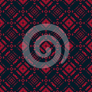 Vector geometric seamless pattern. Ethnic style. Stylish red and black ornament
