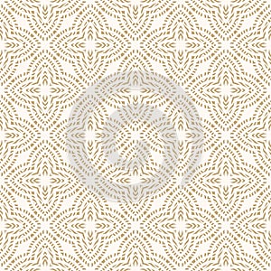 Vector geometric seamless pattern. Golden abstract ethnic floral ornament. Tribal ethnic motif.