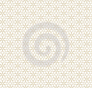 Vector geometric seamless pattern. Golden lines texture. Oriental traditional luxury background.