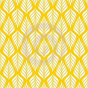 Vector geometric seamless pattern. Modern stylish floral background with leaves