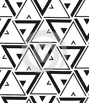 Vector geometric seamless pattern. Modern triangle texture, repe
