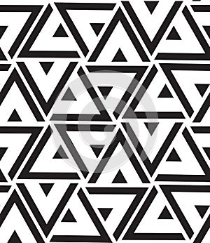 Vector geometric seamless pattern. Modern triangle texture, repe