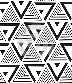 Vector geometric seamless pattern. Modern triangle texture, repe