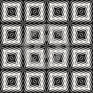 Vector geometric seamless pattern. Monochrome texture with halftone transition