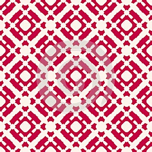 Vector geometric seamless pattern. Red and white Christmas holiday background