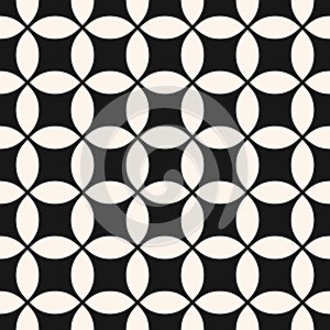 Vector geometric seamless pattern with rounded shapes, grid, net, mesh, lattice