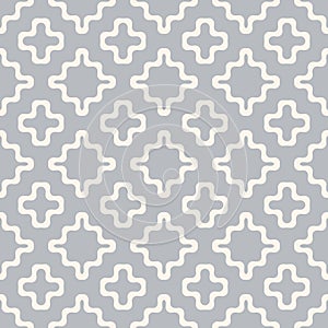 Vector geometric seamless pattern with smooth wavy grid. Texture in gray color