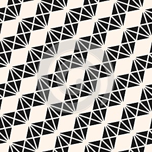Vector geometric seamless pattern with triangles, zigzag, diagonal grid, mesh