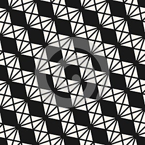 Vector geometric seamless pattern with triangles, zigzag, diagonal grid, net