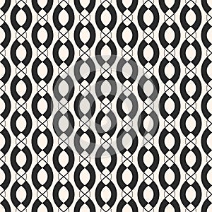 Vector geometric seamless pattern with vertical chains, ovals.