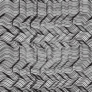 Vector geometric striped seamless pattern. Repeating abstract ch