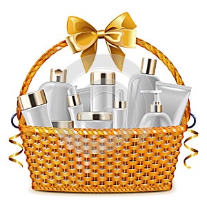 Vector Gift Basket with Cosmetic Packaging
