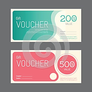 Vector gift voucher coupon template design. paper label frame