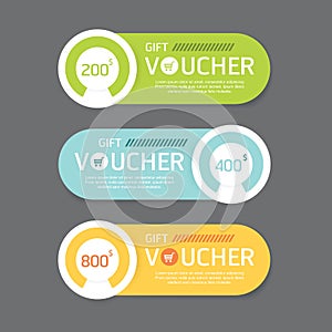 Vector gift voucher coupon template design. paper label frame mo
