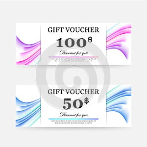 Vector gift vouchers with geometric shape pattern
