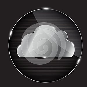 Vektor sklo oblak ikona 