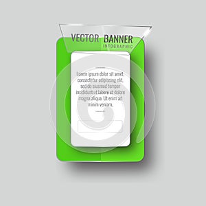 Vector glass infographic banners set on gray background. template, for, presentation, education, web