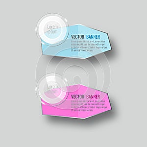 Vector glass infographic banners set on gray background. template, for, presentation, education, web