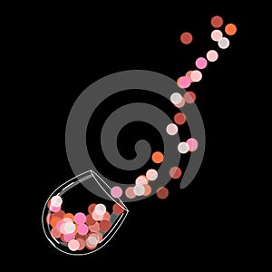 Vector a glass red glowing wine