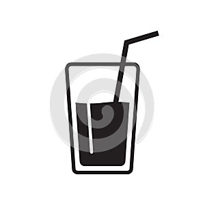 Vector glass of water icons, fresh juice drink icon