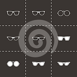 Vector glasses icon set