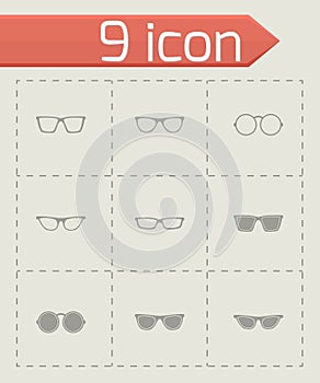 Vector glasses icon set