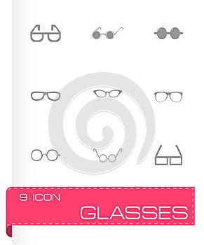Vector glasses icon set
