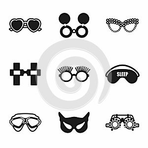Vector Glasses icon set