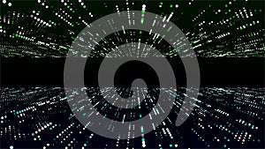 Vector glitch double texture background. Abstract halftone with noise effect and dots. Screen texture with matrix or binary code