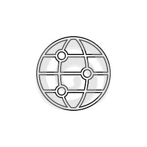 Vector global network icon, internet technology