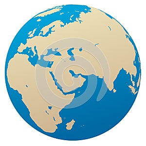 Vector globe / Africa, Eurasia photo