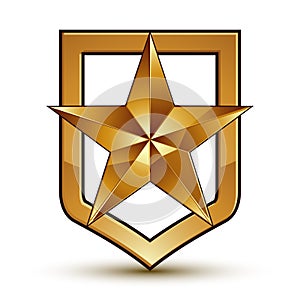 Vector glorious glossy design element with luxury 3d golden star