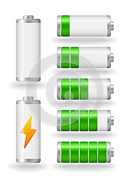 Vector glossy battery fullness indicator photo