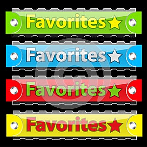 Vector glossy favorites tag buttons.