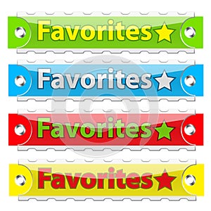 Vector glossy favorites tag buttons.
