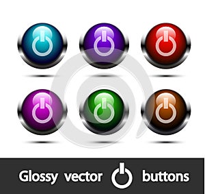 Vector glossy power buttons