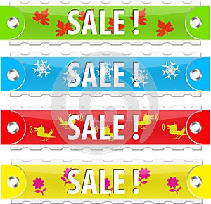 Vector glossy sale tag buttons.