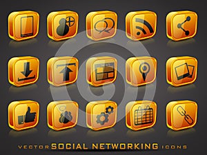 Vector glossy social networking icons