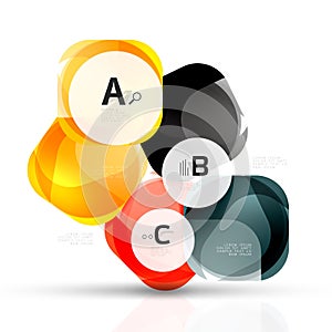 Vector glossy square elements